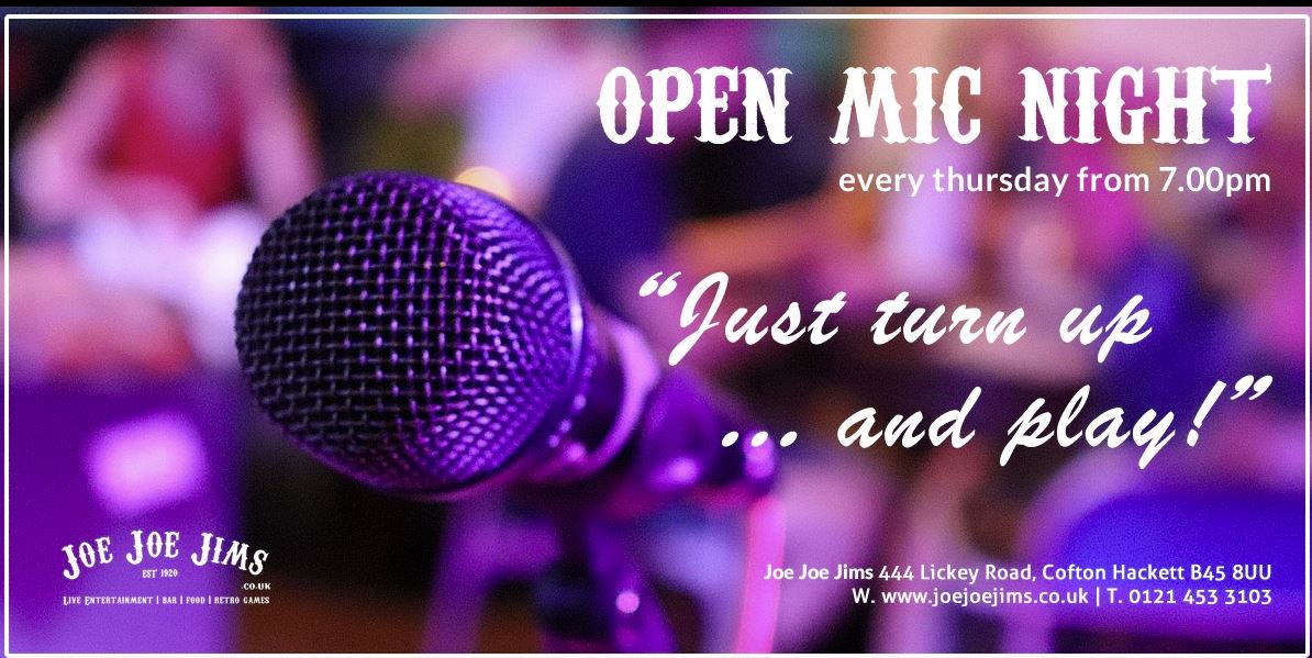 Joe Joe Jims Open Mic Night - Free